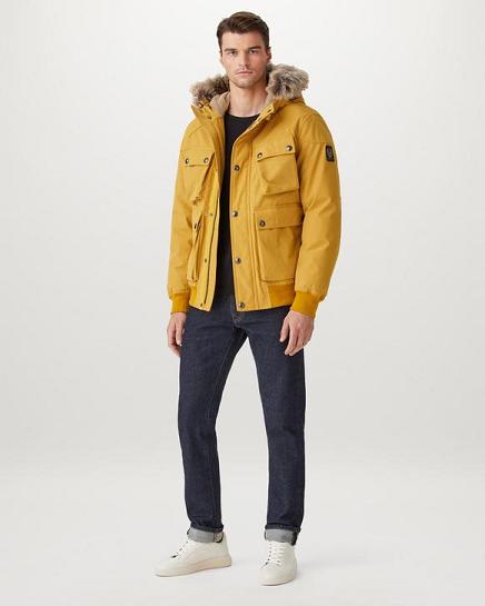 Doudoune Belstaff Homme Peak Jaune Nylon Soldes ZL3048927